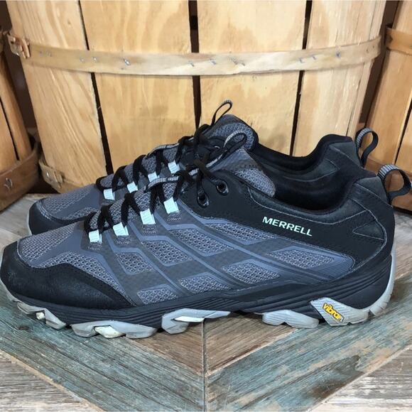 Merrell Moab FST Gray Black Vibram Trail Hiking Walking Shoes Womens Size 9.5 - Picture 2 of 10